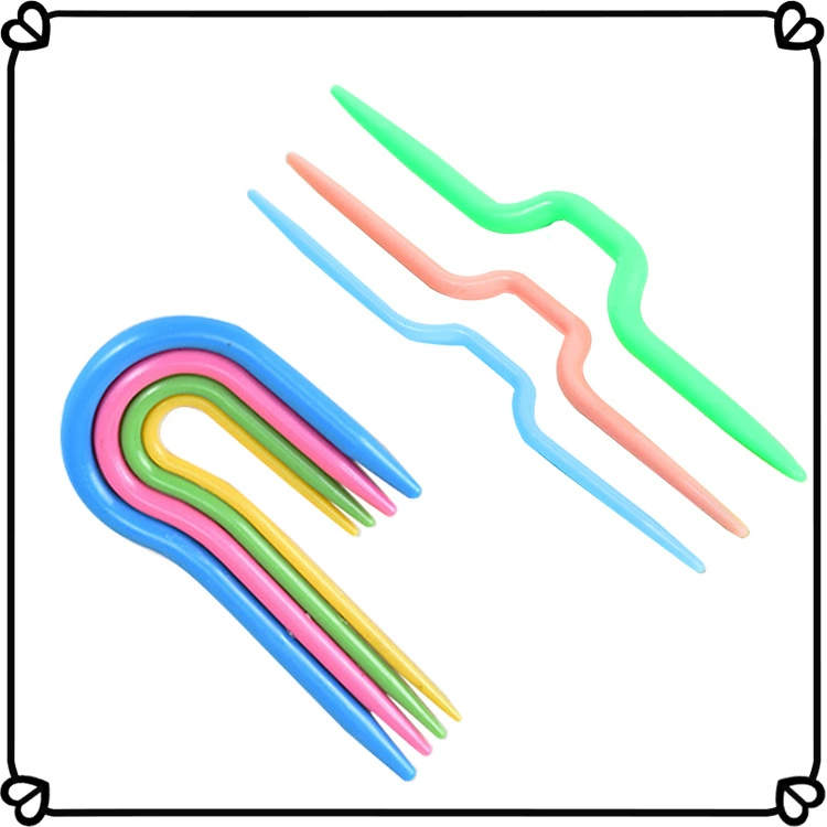 Пластиковый U-образный твист-образный костюм ручной вязание инструменты Amazon цветная пластиковая игла для свитера