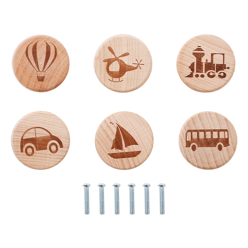 Amazon Cross-border retro animal impresión cajón manija madera mejoras para el hogar accesorios escritorio cajón juego de perillas