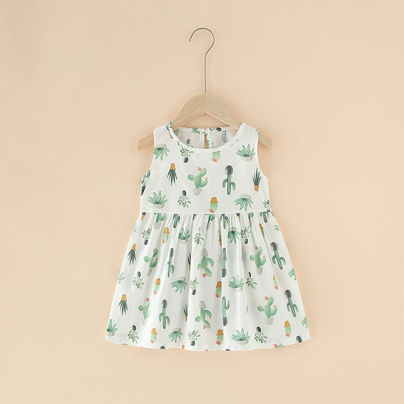 summer dresses	 100% Cotton Baby Girl Dress Summer Children Clothes Sleeveless Cloth Kids Princess Girls Dresses Party Fashion Outfit Clothing dresses evening