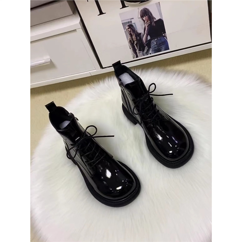 Genuine Leather Boots for Women British Style 2025 New Internet Celebrity Hot Style Mango Head Fashion Soft Sole Non-Slip Fleece-Lined Short Boots