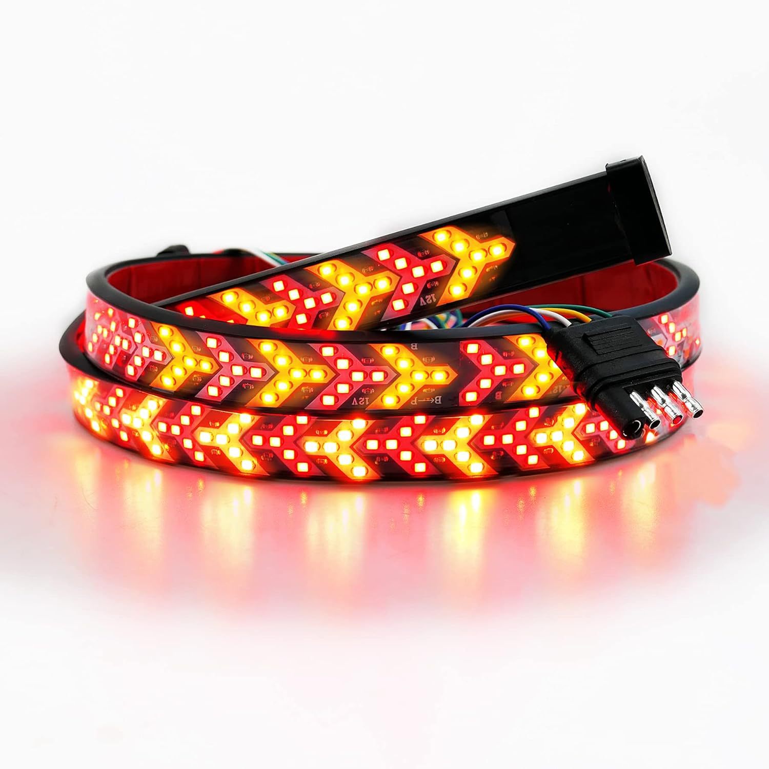 Cross-Border Hot Selling Car Pickup Light Bar 60/ 48inch Tail Multi-Function Turn Signal Flowing Water Fish Bone Brake Light