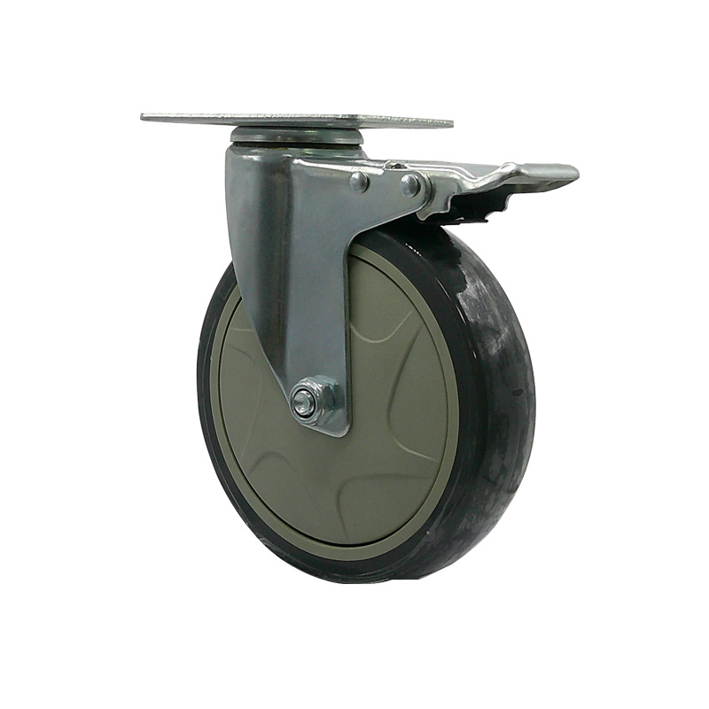 Rueda Giratoria Industrial con Freno 6 Pulgadas Poliuretano (PU) Silenciosa para Carritos de Herramientas image 6