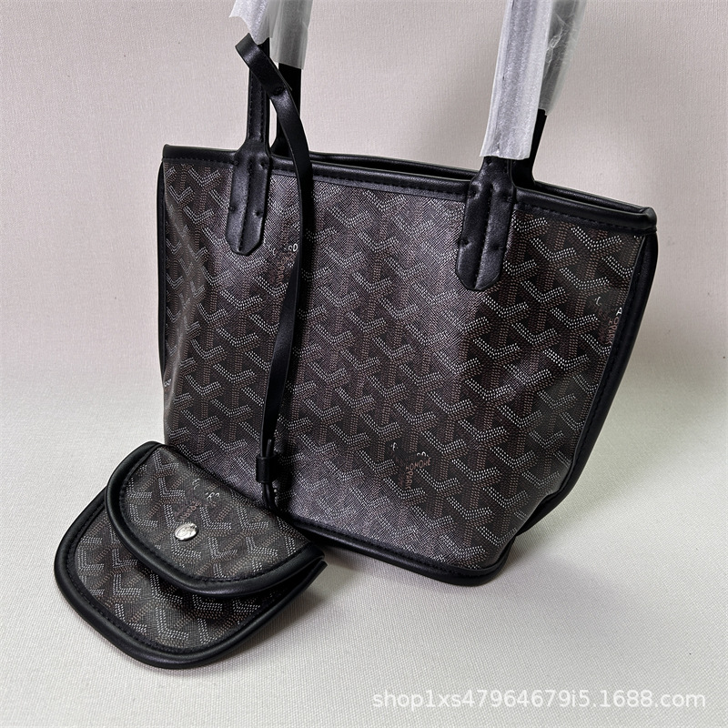 Tote bags両面トートバッグ小サイズ菜藍子カジュアル犬牙片肩女包子母ショッピングバッグ