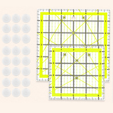 拼布尺子 服装裁缝英寸制式刻度角度尺 亚克力绗缝尺 双色网格线