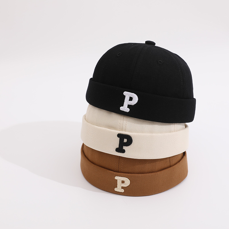Chinese Style Childrens P Letter Pumpkin Cap For Spring Autumn_voghion.com