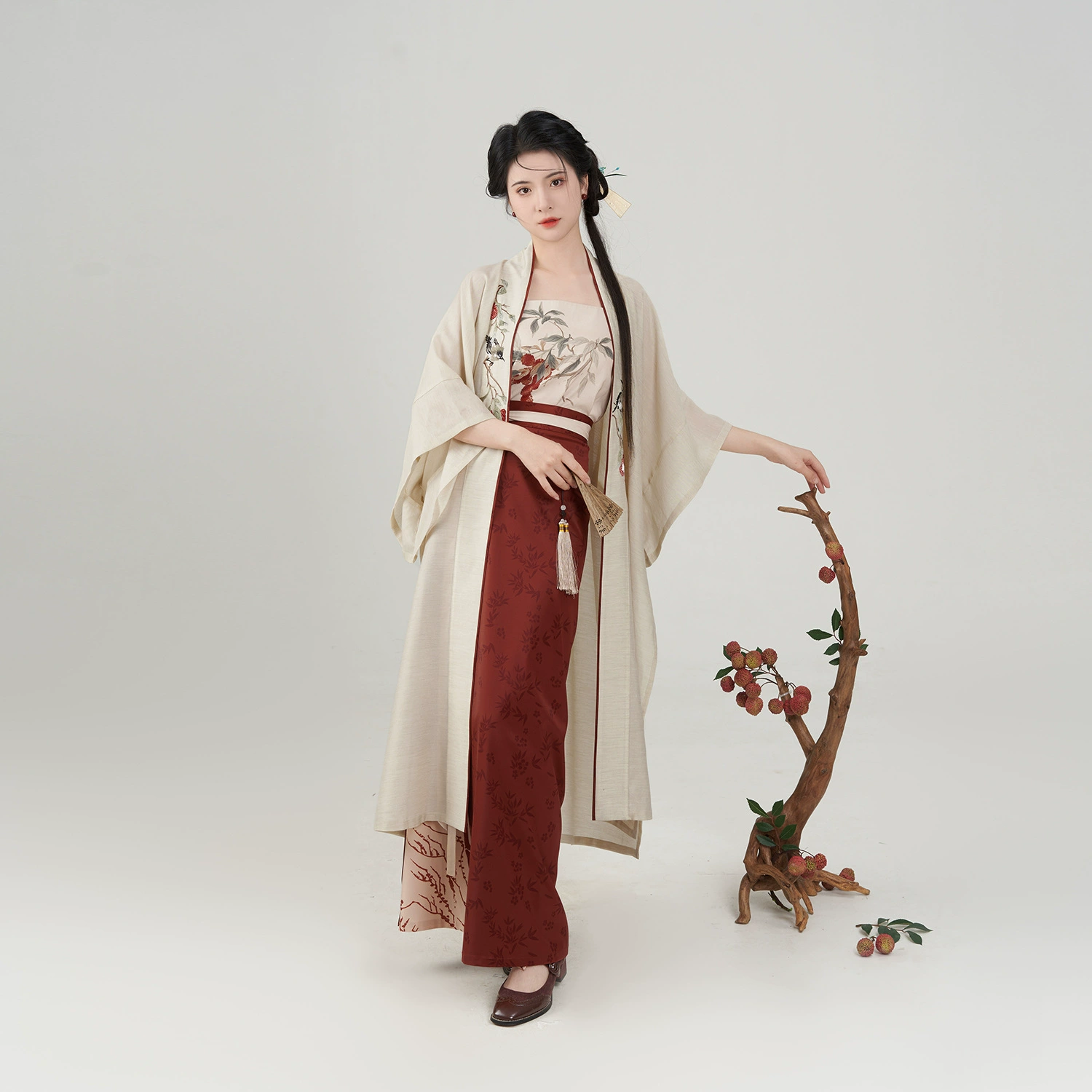 Оригинальное длинное платье Hanfu в стиле династии Сун с топом для женщин, улучшенная юбка-твист для повседневной носки.