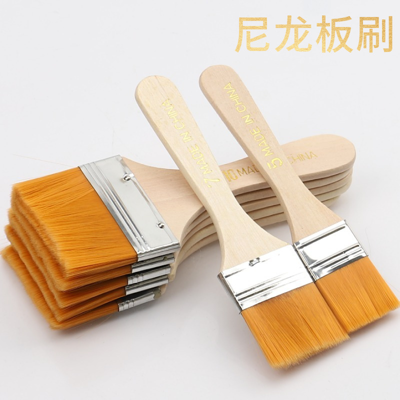 厂家批发尼龙板刷5mm厚尼龙油画油漆美术毛刷儿童画笔刷多用途刷