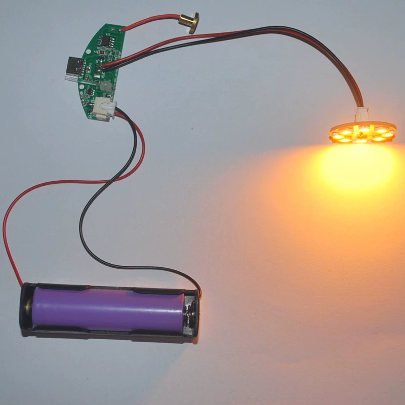 Светодиодная лампа на USB с цепной платой Touch Light, без подставки, белый свет, 1 Вт, высокая яркость, Type-C зарядка, защита