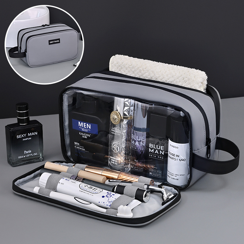Bolsa de lavado de tres capas transfronteriza para hombres en viajes de negocios, bolsa de almacenamiento de maquillaje de fitness impermeable simple y portátil de alta gama