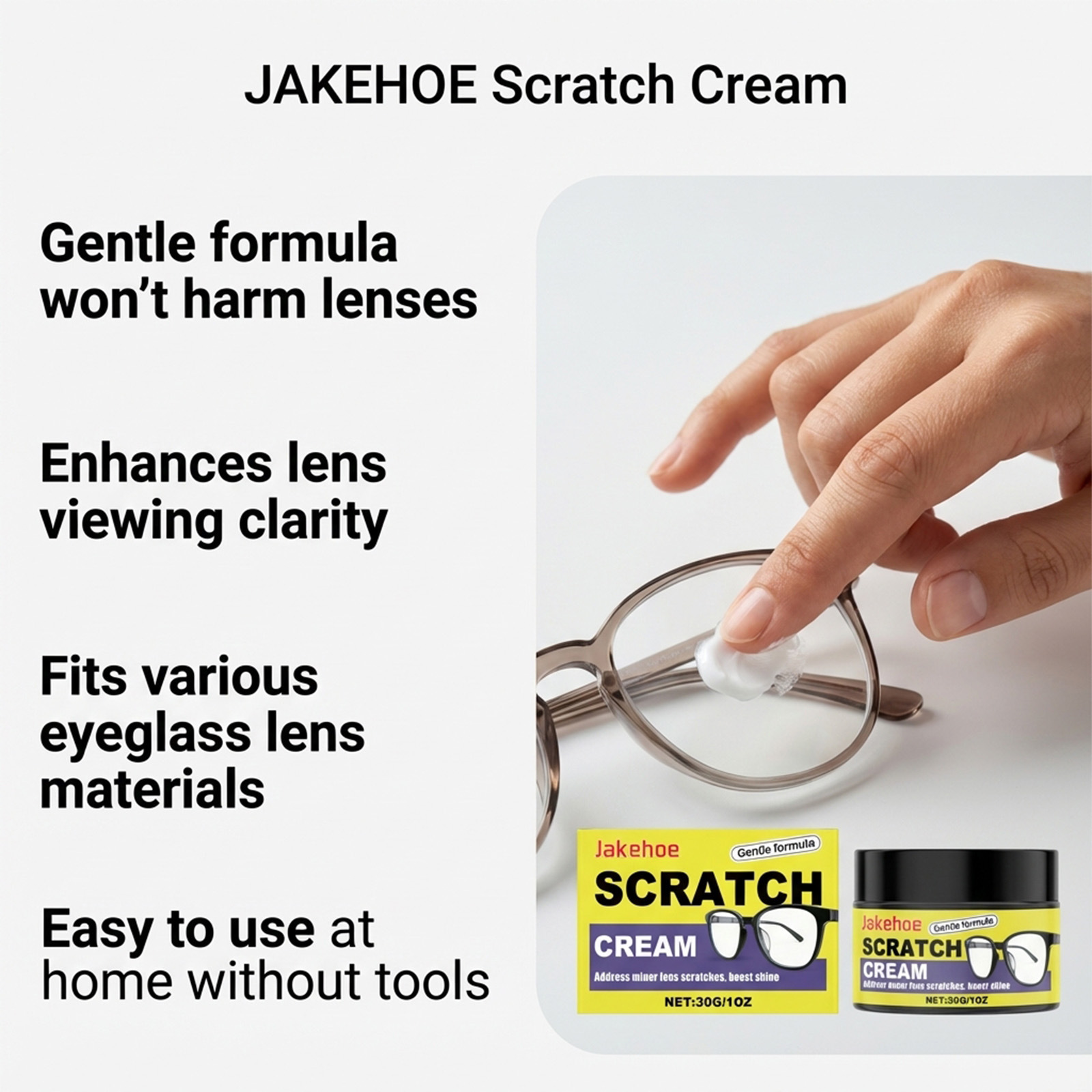 Jakehoe Eyelash Scratch Care Cream, limpieza y renovación de eyelashes para varios tipos de crema de cura de lentes image 4