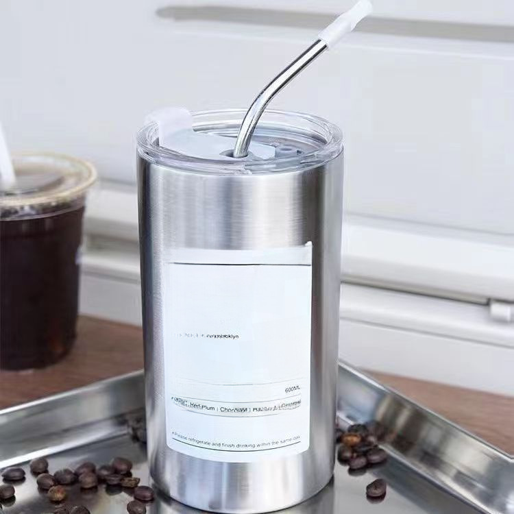 High-quality summer insulated double-layer stainless steel cup anti-drop large capacity American-style thermos cup with logo printing creative cup