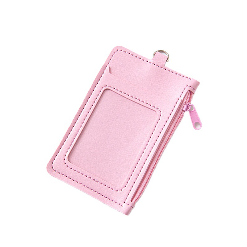 Cross-Border Exclusive Supply of Student Meal Card Holder with Dual Card Slots, Anti-Magnetic Zipper-Style Access Control Id Card Holder