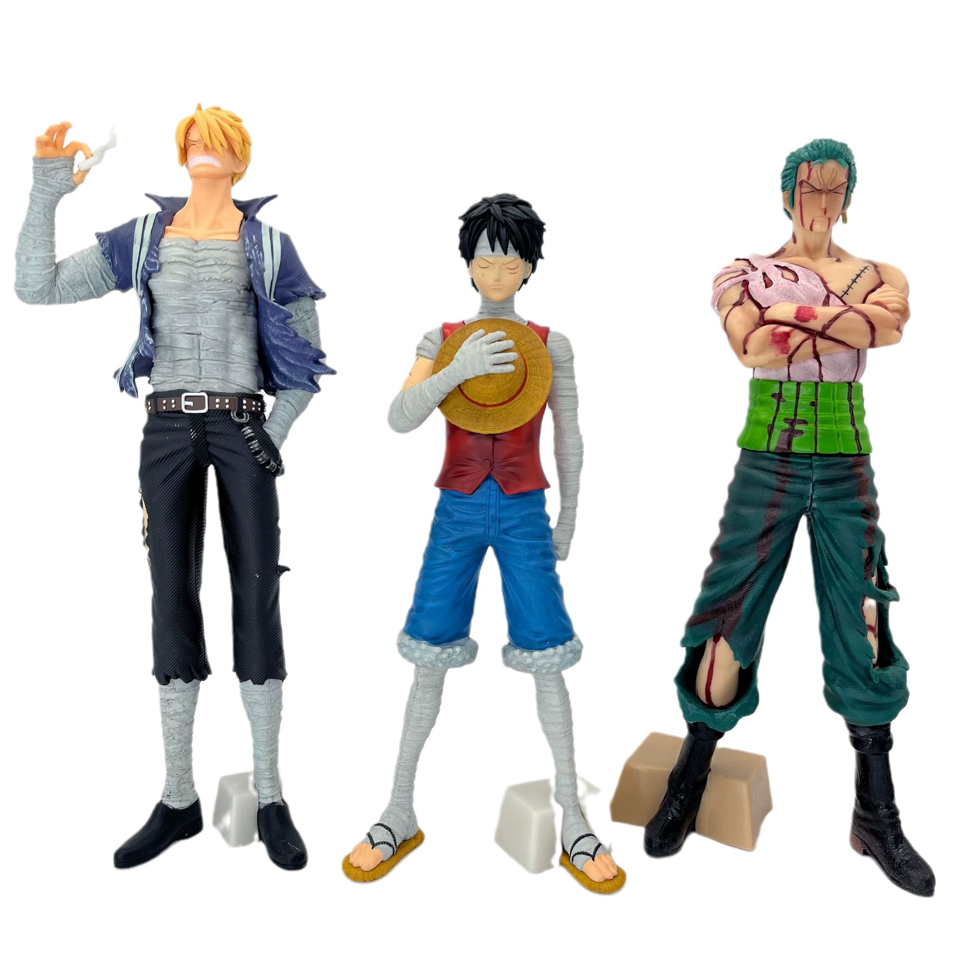 Пластиковая знаменитая сцена One Piece серьёзно ранен Саурон повязка Лuffy пустой остров Санжи модель украшение статуя ручной работы оптом
