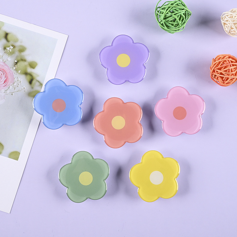 Ins Cartoon Resin Lazy Retractable Acrylic Flower Airbag Phone Holder Can Be Printed with Logo Digital Mini Ins Cartoon Resin Lazy Retractable Acrylic Flower Airbag Phone Holder Can Be Printed with Logo Digital Mini