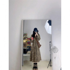 法式秋季穿搭收腰长裙2025年新款辣妹套装碎花长袖连衣裙子女
