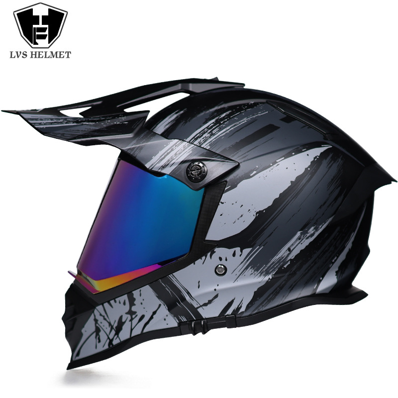 Nuevo off-road tire casco de doble lente carretera tire casco completo motocicleta Larga Distancia unisex Four Seasons universal LVS