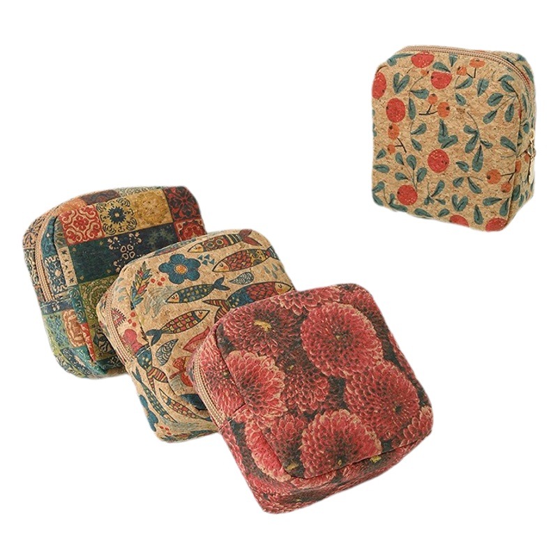 Little Red Fruit Sanitary Napkin Bag Multifunctional Key Coin Earphone Large Capacity Storage Bag Lipstick Powder Puff Cosmetic Bag