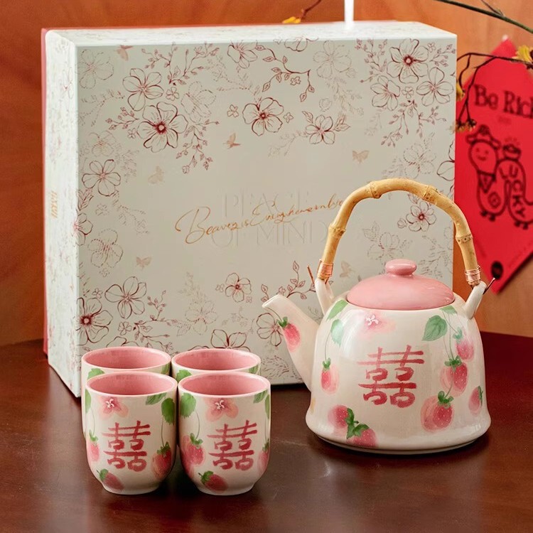 新婚夫婦、婚約、持参金、結婚式、実用的な高級ティーポット、リビングルームティーセット、新築祝いのカップ|undefined