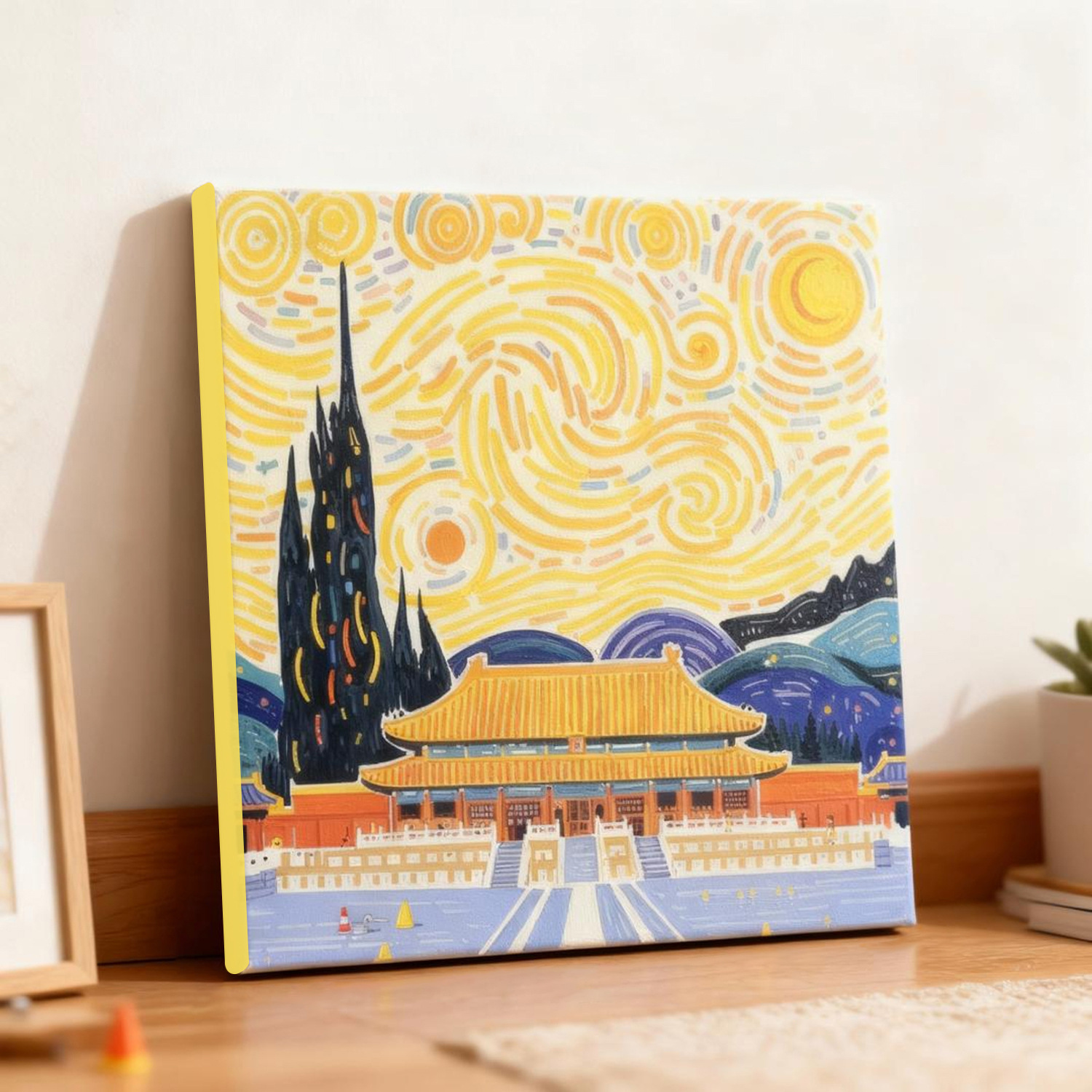 Transfronterizo nuevo mundo pinturas al óleo digital con marco diy acrílico rellenado a mano curar pinturas decorativas paisajísticas