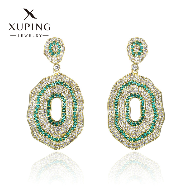 Pendientes de aleación de cobre Xuping con circonita, artesanía pesada, de verano, sensación alta, minoritario, lujo ligero, retro, elegante, para mujer