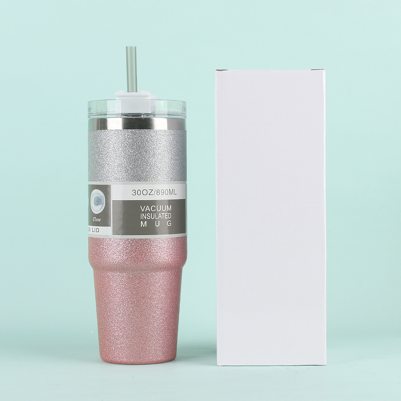 Pintura de diamante 20oz30oz taza de helado de doble capa taza de acero inoxidable aislamiento de viaje en coche taza de café de mantenimiento de frío taza de coche