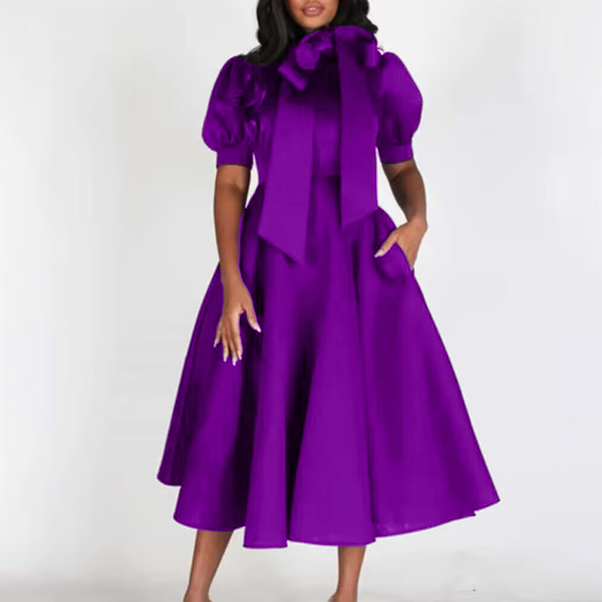 Women's Summer Elegant Maxi Solid Color Dress