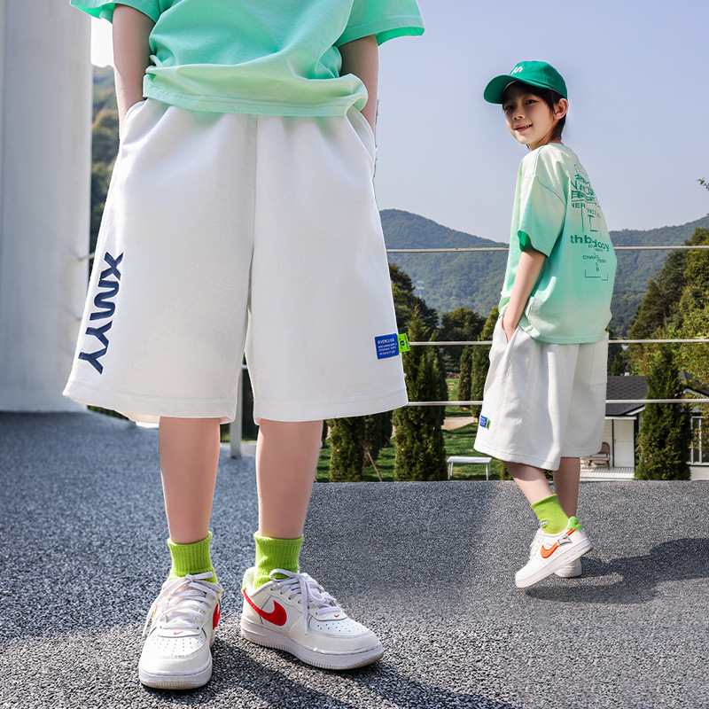 Huzhou Zhili Children's Wear Summer New White Cool Children's Shorts Big Boy's Pants Summer Sports Pants