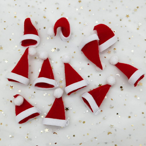 Mini Christmas Hat Non-woven Christmas Decorations Lollipop Finger Hat Cover Children's Creative Headwear Accessory