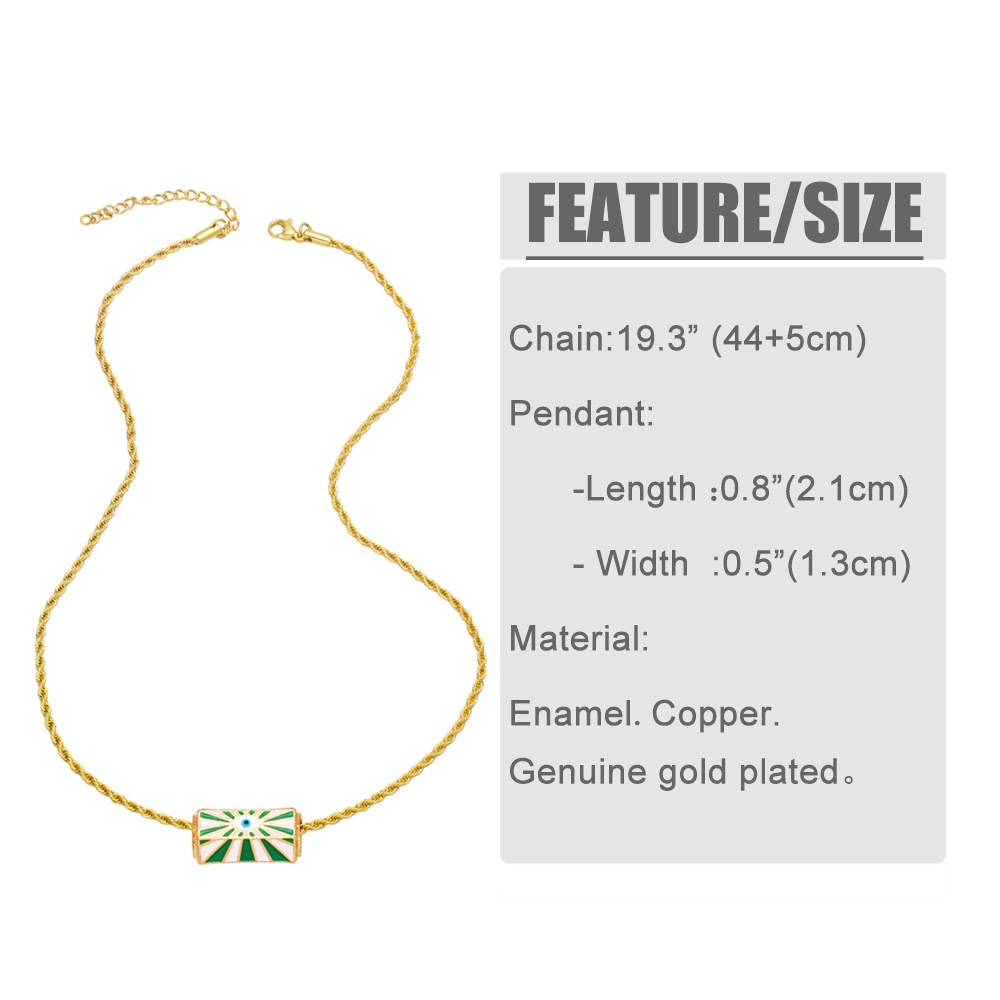 2022 new devilu0027s eye copper gold-plated dripping oil necklace