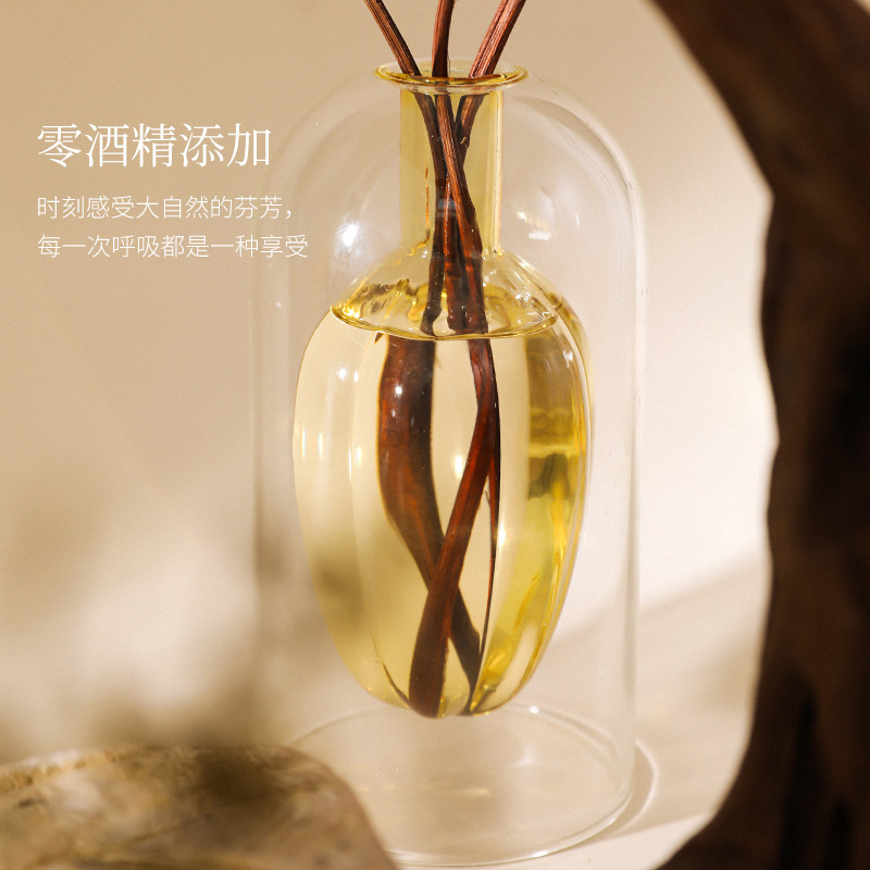 无火香薰扩香器空瓶玻璃摆件瓶子精油简约风藤条高级香氛家用室内|undefined