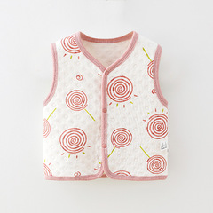 HP Baby Vest Spring/Autumn Waistcoat Pure Cotton Vest for Children Western-style Baby Warm Sleeveless Jacket Anyang Children's Clothing