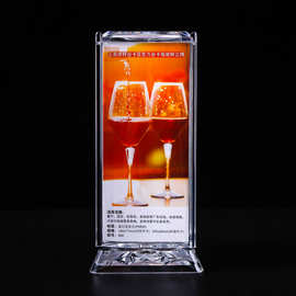 亚克力三面转台签餐牌旋转展示牌台卡桌牌创意广告三角立牌酒水牌