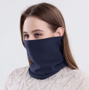 Autumn and winter double-layer cotton scarf neck protection windproof cold-proof warm scarf neck sleeve for men and women outdoor riding cotton mask