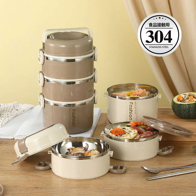 Caja de almuerzo de acero inoxidable aislamiento térmico portable tipo divisor de oficina encantadora caja de almuerzo de estudiantes con cubierta de cuenco aislamiento térmico barril