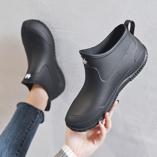 Cross-border rain boots men's short tube men's and women's couples new outdoor non-slip waterproof shoes lightweight low-top rain boots overshoes rubber shoes