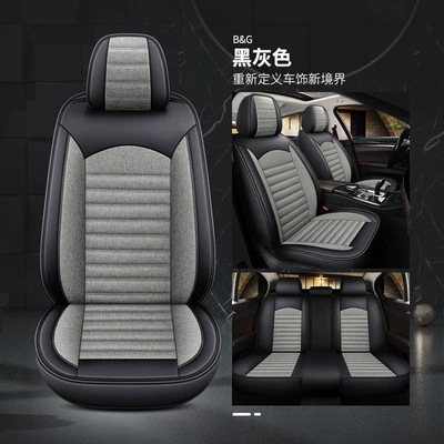 universal headrest backrest fully surrounded – Universal seat cover - black-and-gray-standard-edition-dsb01-seat-cover-5-seat-model