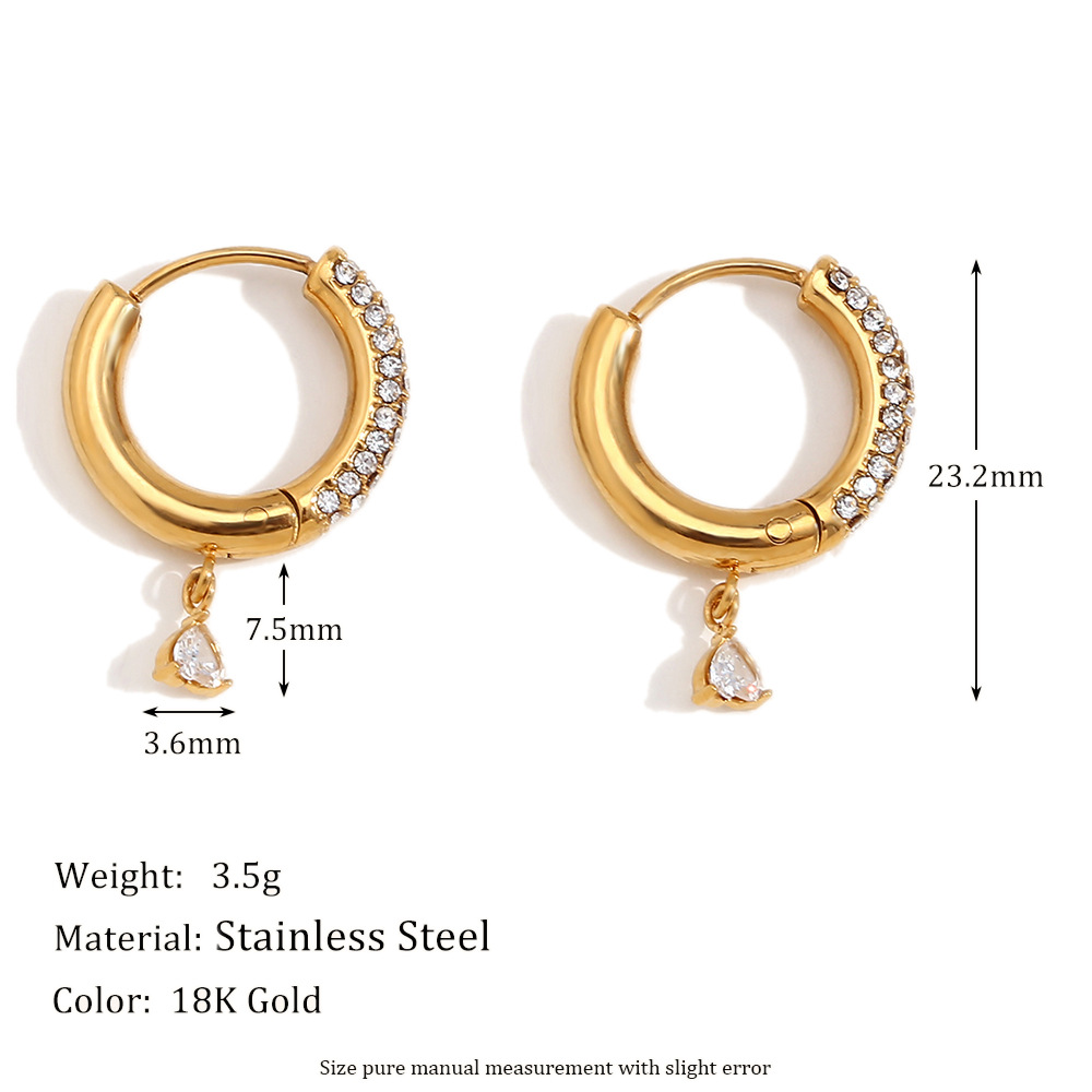 Love Pendant Buckle Stainless Steel Earrings