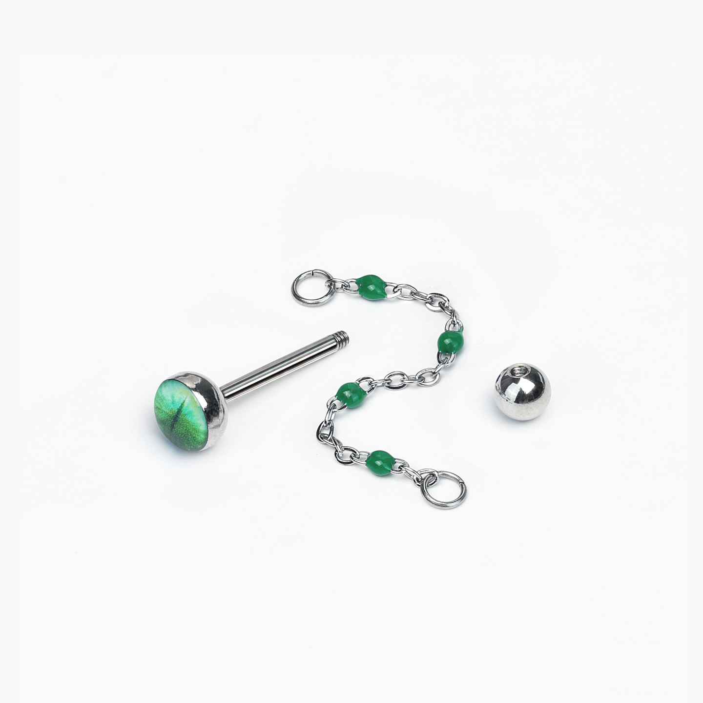 5-Color Gradient Magic Pupil Tongue Ring, Cat Eye Titanium Steel Externally Threaded Tongue Barbell, Personalized Drinking Party Jewelry for Hot Girls Wholesale detail image 12