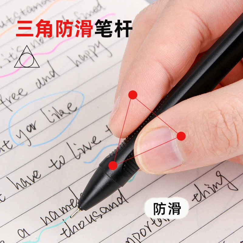 Гелевая ручка для офиса и учебы, полуигольчатая шариковая ручка оптом, креативная, гладкая, средняя, масляная ручка, черная, синяя, красная, 0.7 мм, нажимная