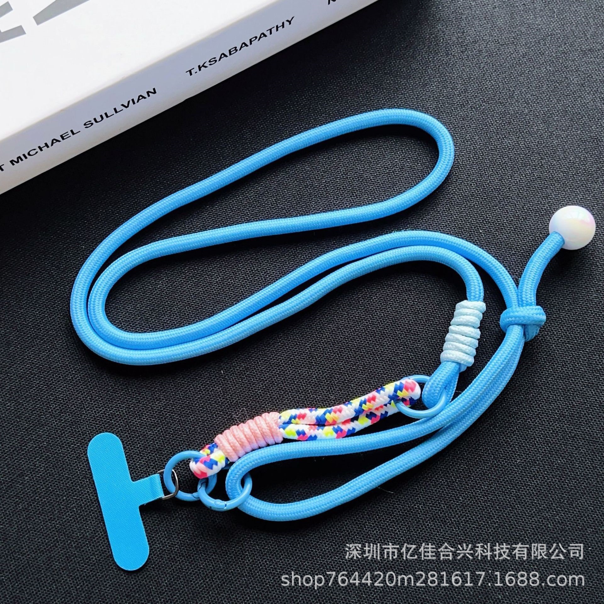 Nuevo cuello ajustable larga cuerda trenzada multifuncional cuerdas de empalme de muñeca estilo coreano de tendencia de pelota de color al aire libre a prueba de pérdida