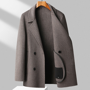 Coat men's short wool small suit double-sided woolen cloth autumn and winter high-end feeling coat genuine goods special clearance foreign trade