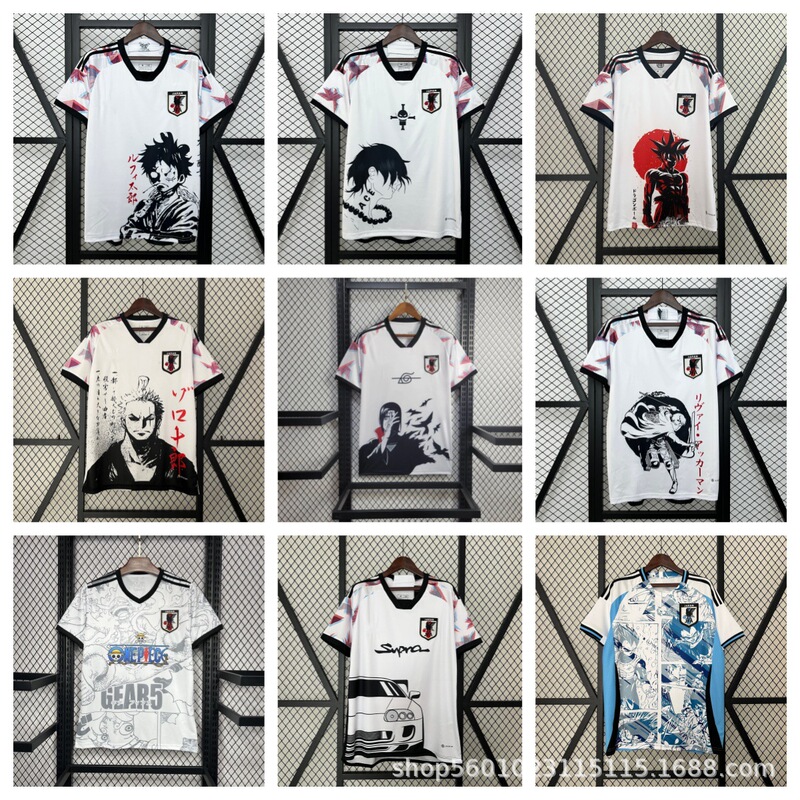 24 Japanese Jerseys Naruto One Piece Dragon Ball Saiyan Anime Series Casual Jerseys Football Uniforms
