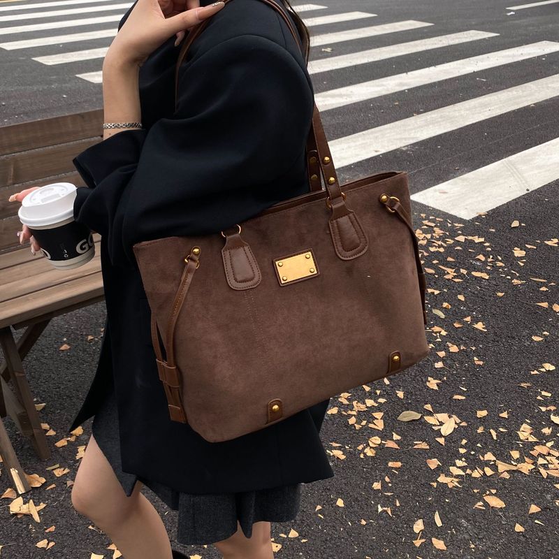 复古磨砂小众大容量托特包女式2025新款时尚通勤手提腋下单肩包潮|undefined