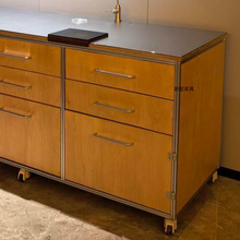 岛台不锈钢北欧创意餐边柜落地海洋板备餐柜客厅茶水柜多层抽屉柜