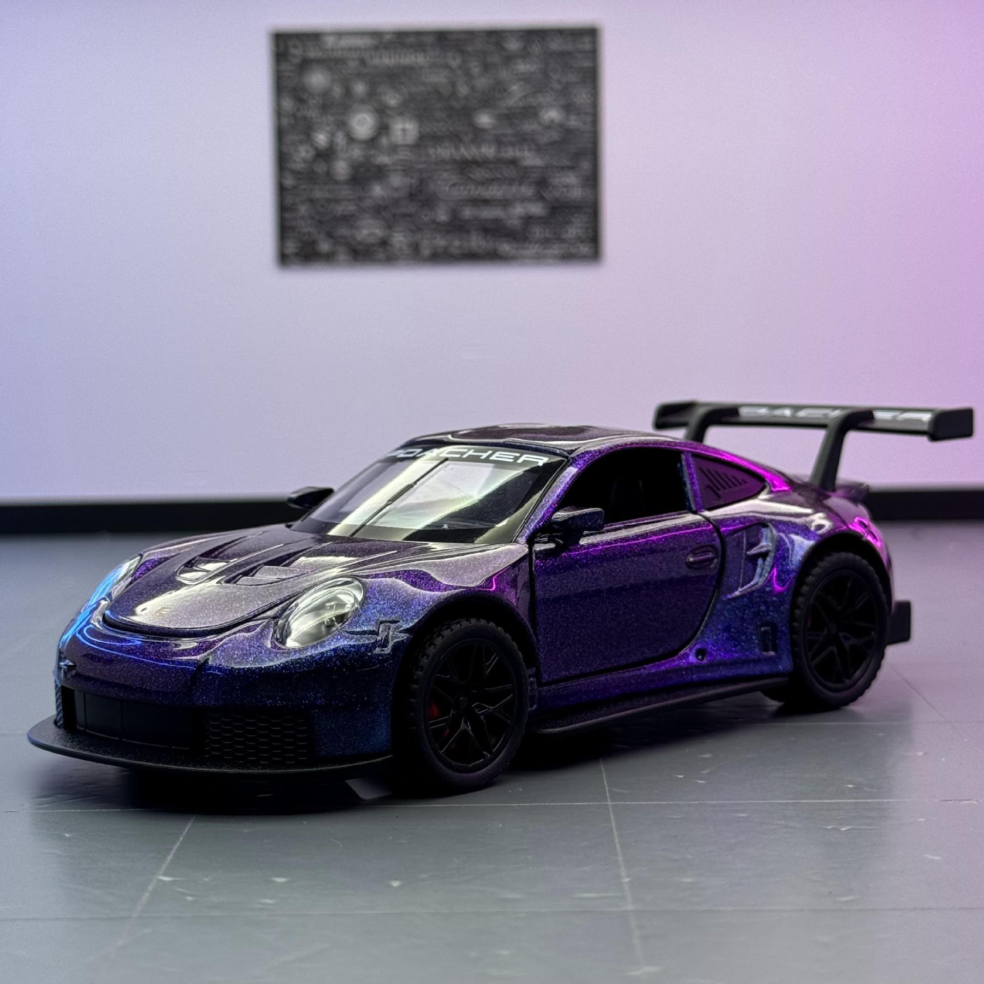 Modelo de coche de aleación Jiaye 1:32 Bao Shi Jie 911GT3RS coche deportivo retroceso coche de juguete modelo de luz y sonido