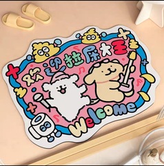 卡通軟硅藻泥速干地墊浴室衛生間門口吸水防滑腳墊子廁所地毯拉屎