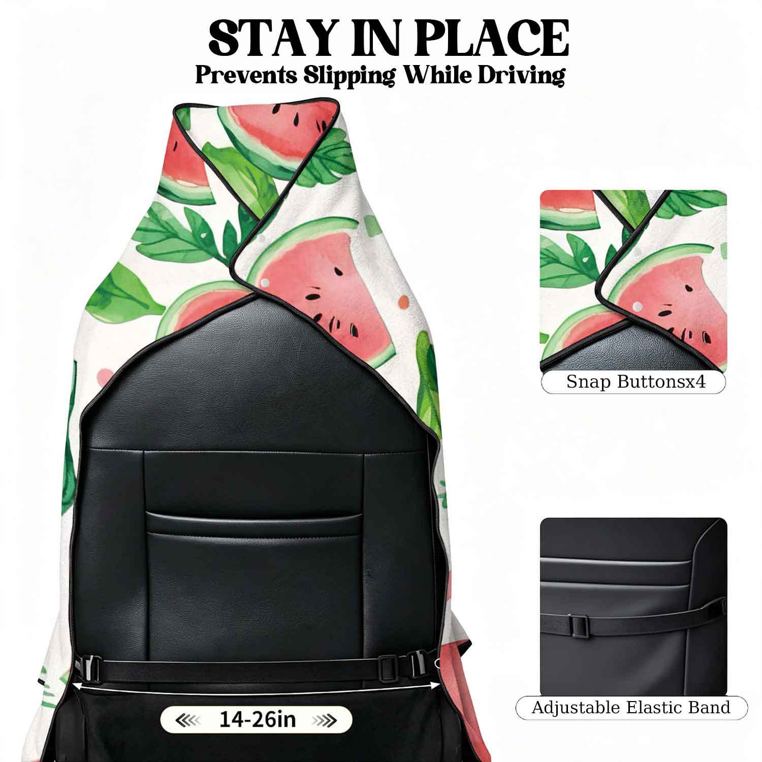 Printed bath towel and car seat cover 2-in-1, ultra-fine fiber outdoor beach and car dual-use universal seat cushion