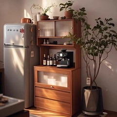 ウォールサイドキャビネット、一体型キッチンキャビネット、ナローキャビネット、アンティークリビングルームティーキャビネット、小型ハイキャビネット、収納キャビネット