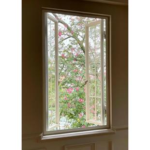 Pastoral Window Background Wall Milk Tea Shop French Wrought Iron Wall Window Old Steel Window Pastoral Wall Hanging Door and Window Partition