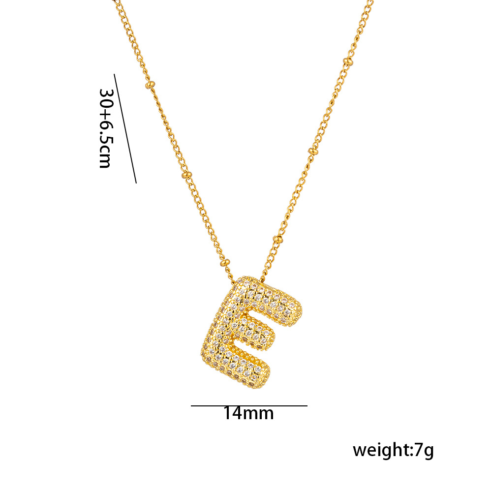 Acero Titanio Cobre Chapados en oro de 18k Casual Estilo Simple Embutido Letra Circón Collar Colgante display picture 5